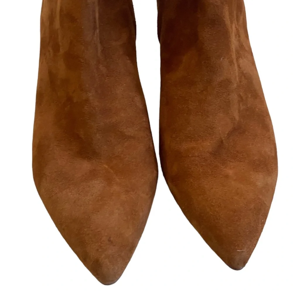 NEW Sam Edelman Ulissa suede pointy kitten heel boots booties cognac brown 7 37 - Picture 9 of 15